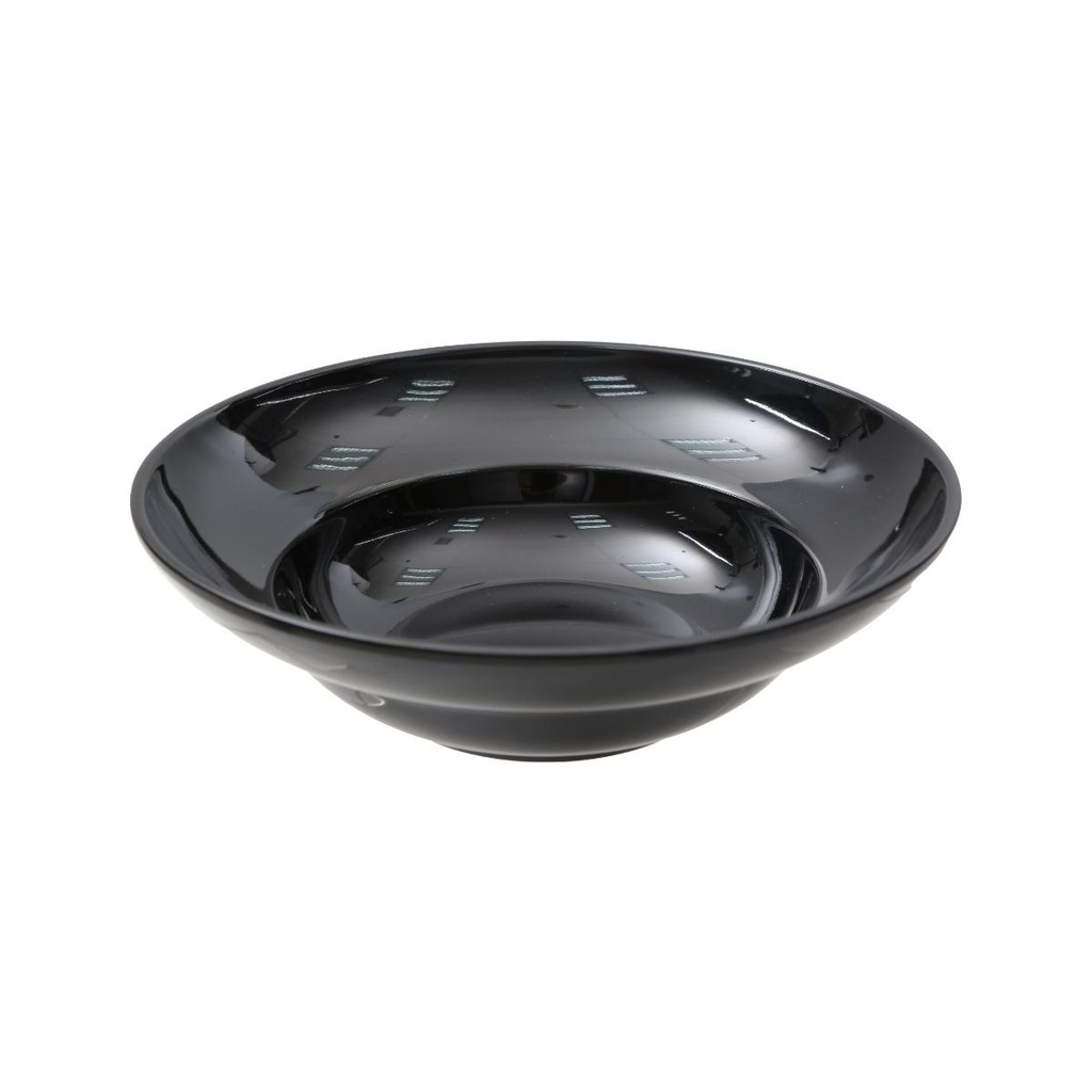 Vague Black Melamine Pasta Plate 20.3 x 5.5 cm
