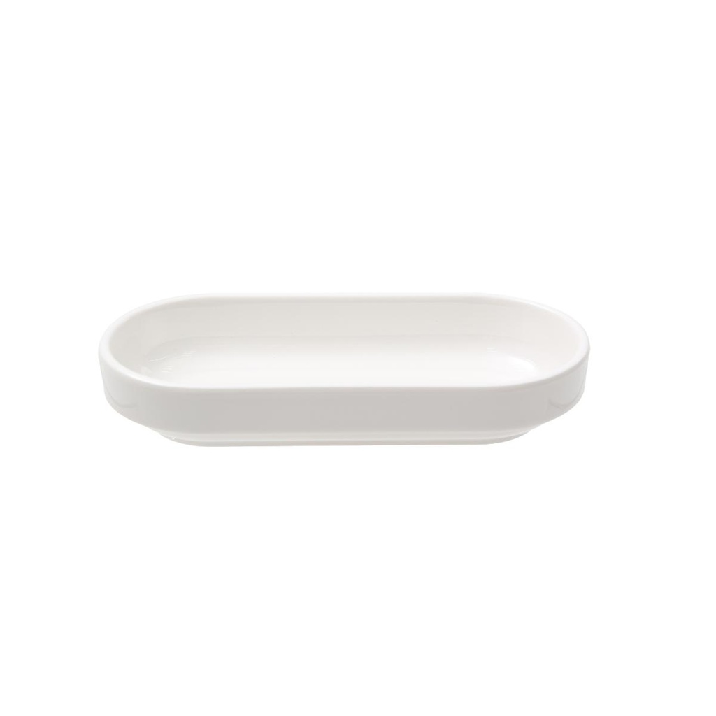Vague White Melamine Oblong Bowl 17 x 7.5 x 3 cm