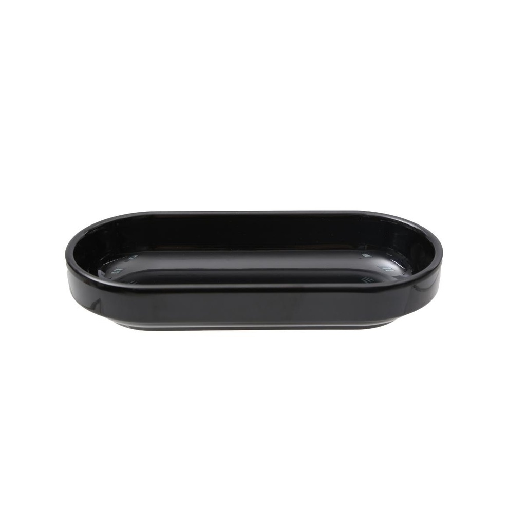 Vague Black Melamine Oblong Bowl 17 x 7.5 x 3 cm