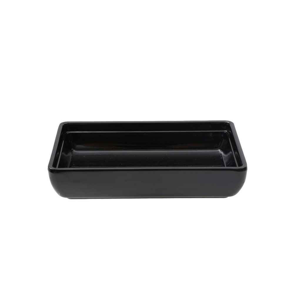 Vague Black Melamine Rect. Bowl 16 x 10 x 3.4 cm