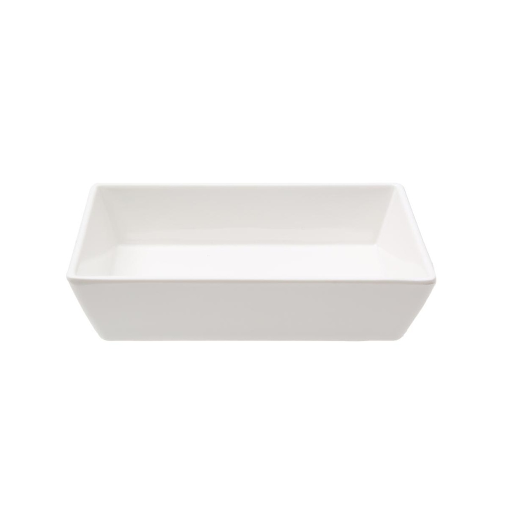 Vague White Melamine Rect. Bowl 16.5 x 12.5 x 4 cm