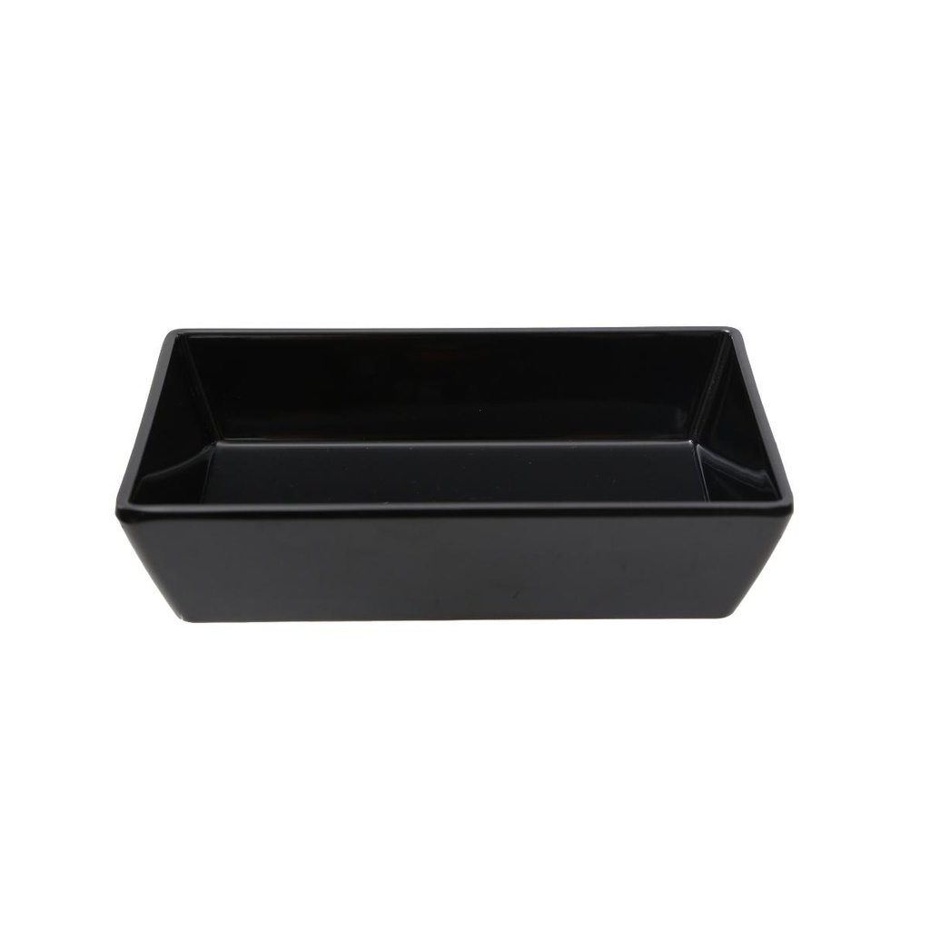Vague Black Melamine Rect. Bowl 16.5 x 12.5 x 4 cm