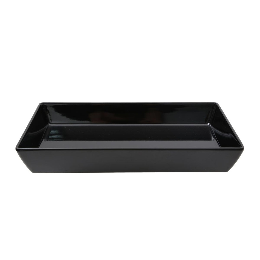 Vague Black Melamine Rect. Bowl 27 x 16.3 x 4 cm