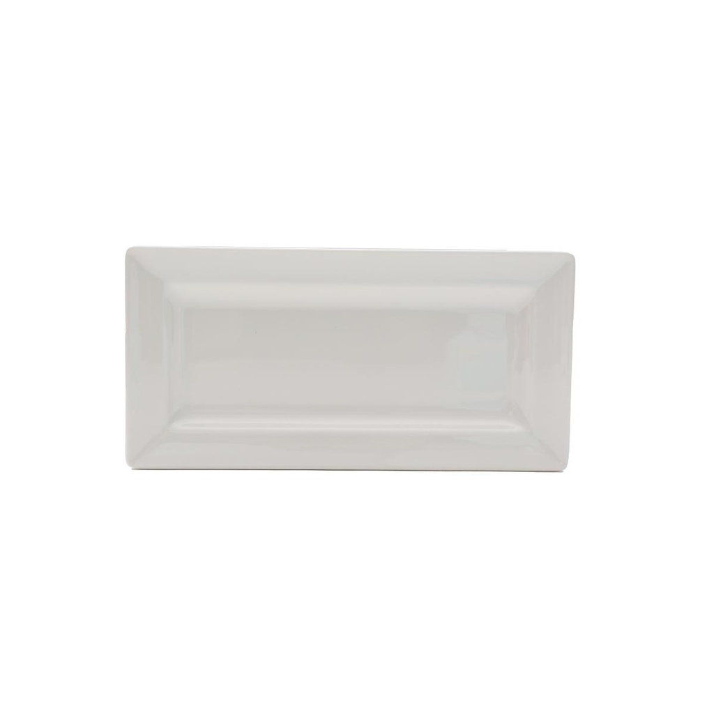 Vague White Melamine Rect. Platter 23.3x11.5x2cm