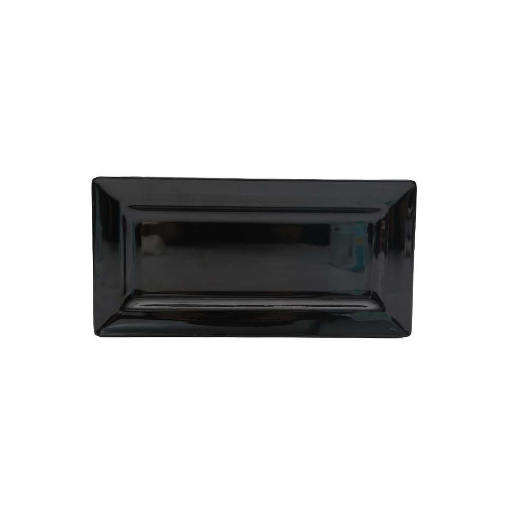 Vague Black Melamine Rect. Platter 23.3x11.5x2cm