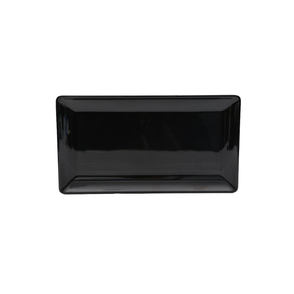 Vague Black Melamine Rect. Platter 33.7 x 18.5 x 2.5 cm