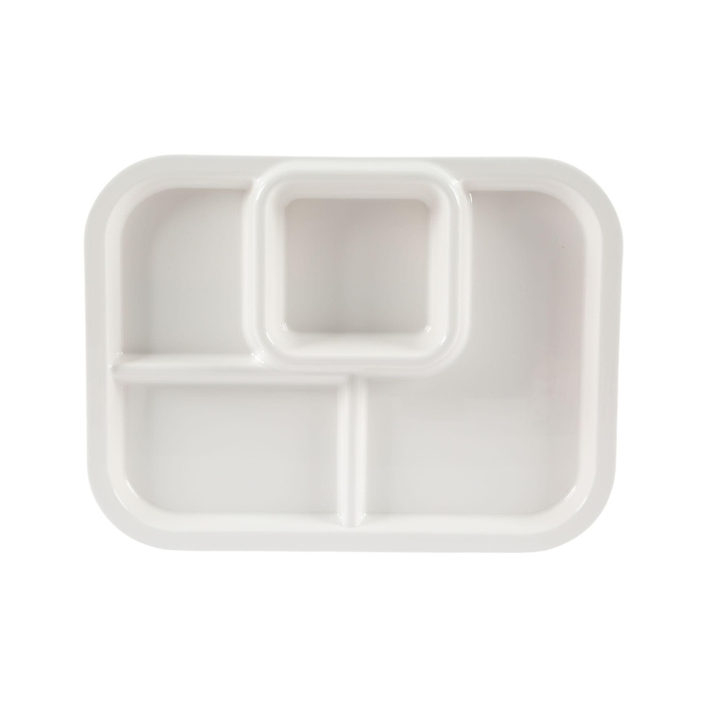 Vague Melamine White Square Divided Tray 40 x 30 cm
