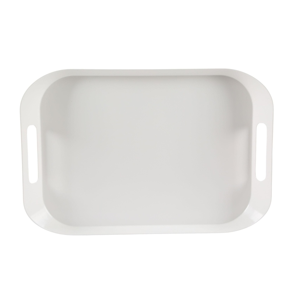 Vague Melamine Square Tray with Handle 53 x 37 cm Ivory