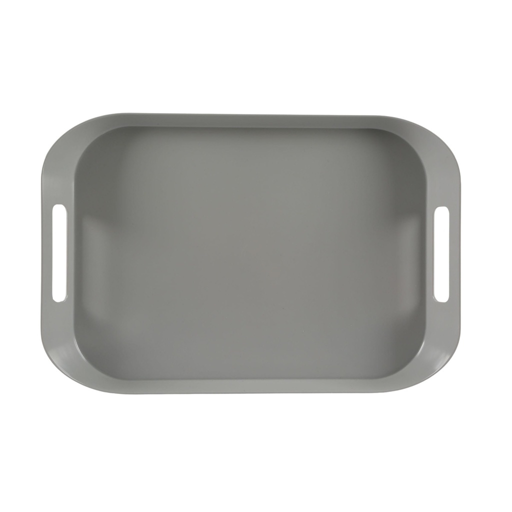 Vague Melamine Square Tray with Handle 53 x 37 cm Pearl Grey