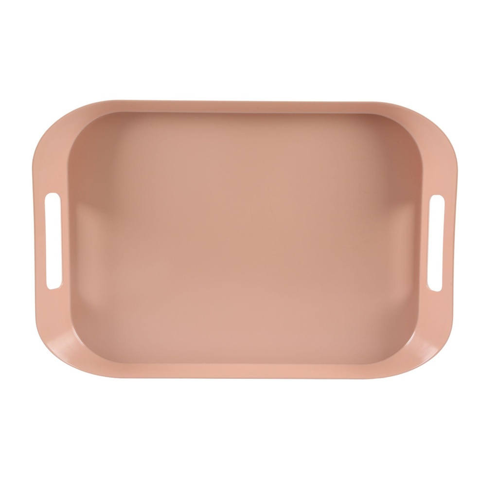 Vague Melamine Square Tray with Handle 53 x 37 cm Cashmere Pink