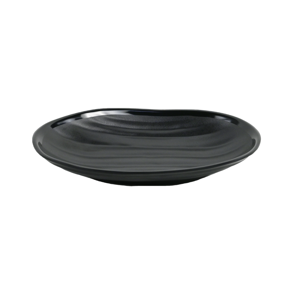 Vague Black Melamine Oval Bowl 23 x 14.5 x 3.6 cm