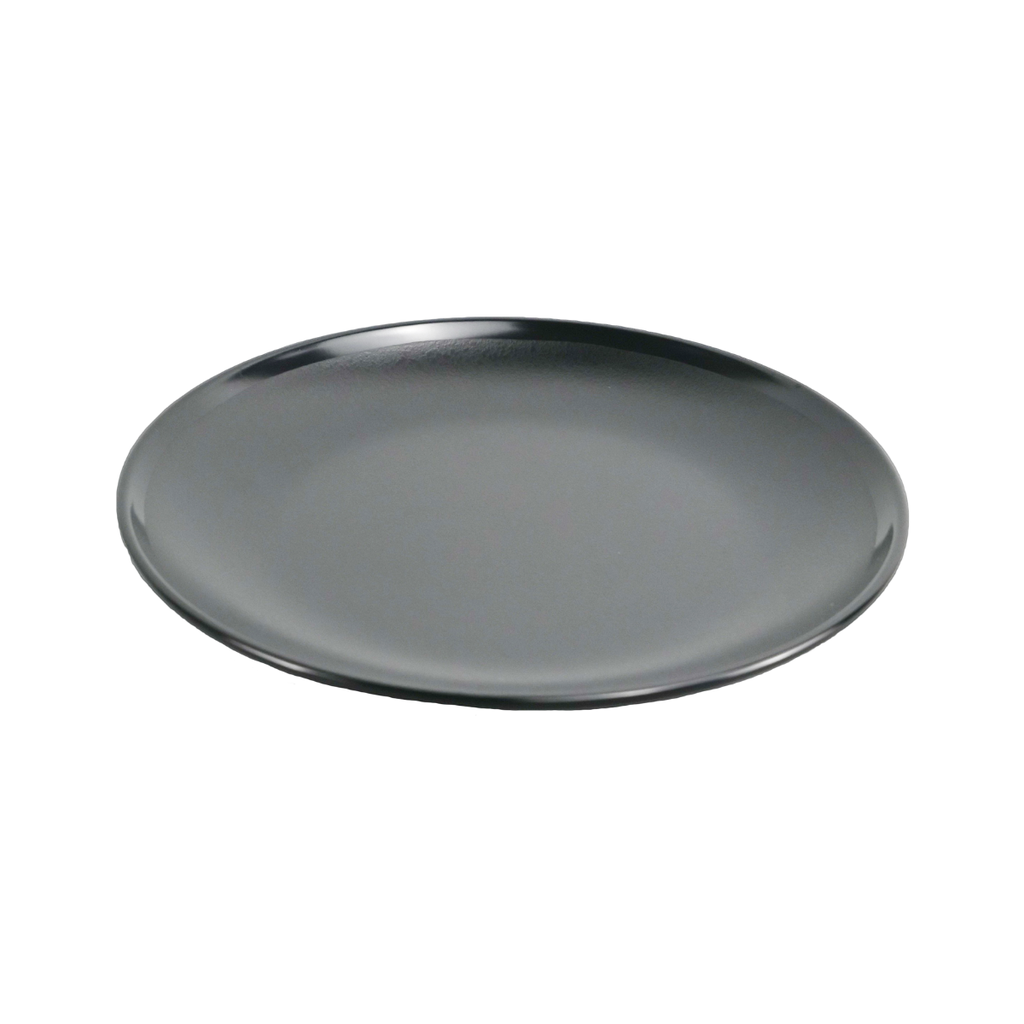 Vague Black Melamine Round Soup Plate 9"