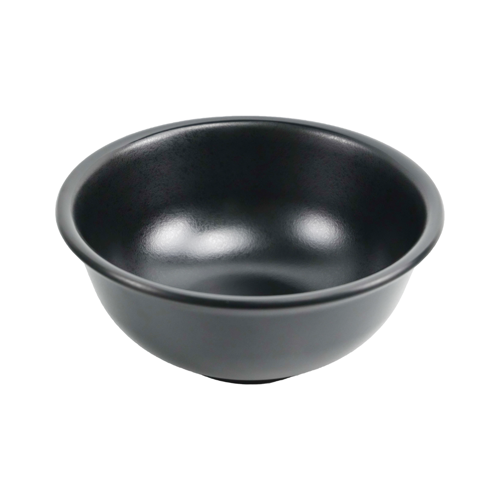 Vague Black Melamine Round Rice Bowl 6.5"