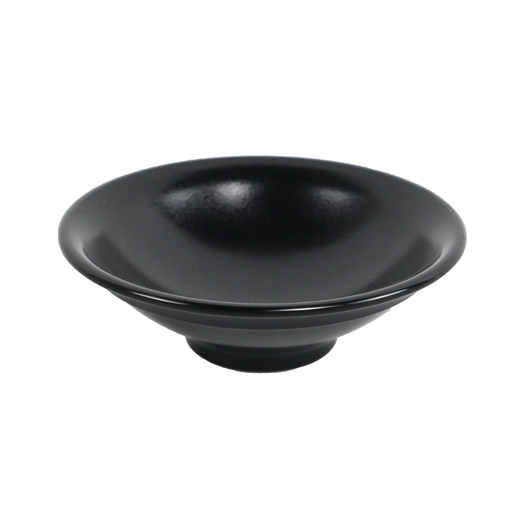 Vague Black Melamine Round Humos Bowl 7"