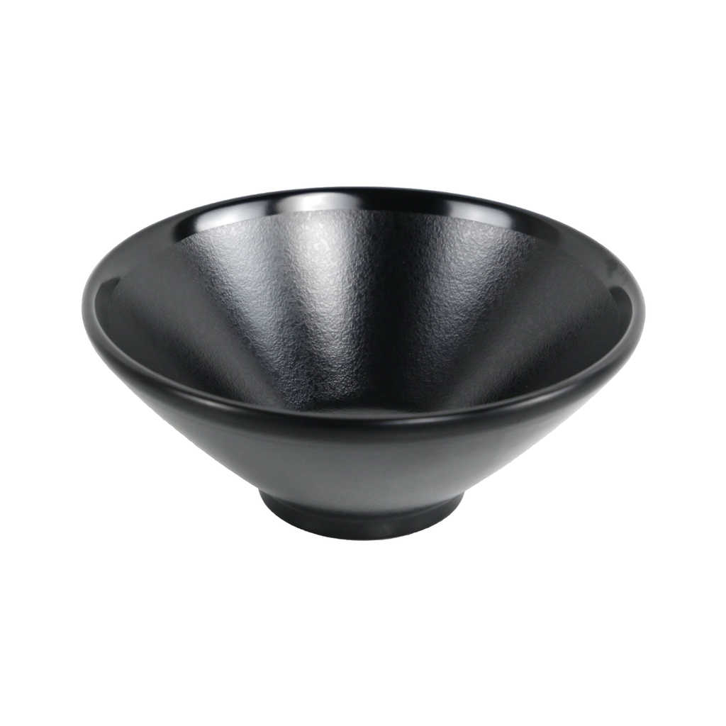 Vague Black Melamine Round Pasta Bowl 9"