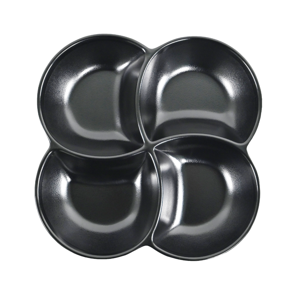 Vague Black Melamine Plum Plate 8.75"