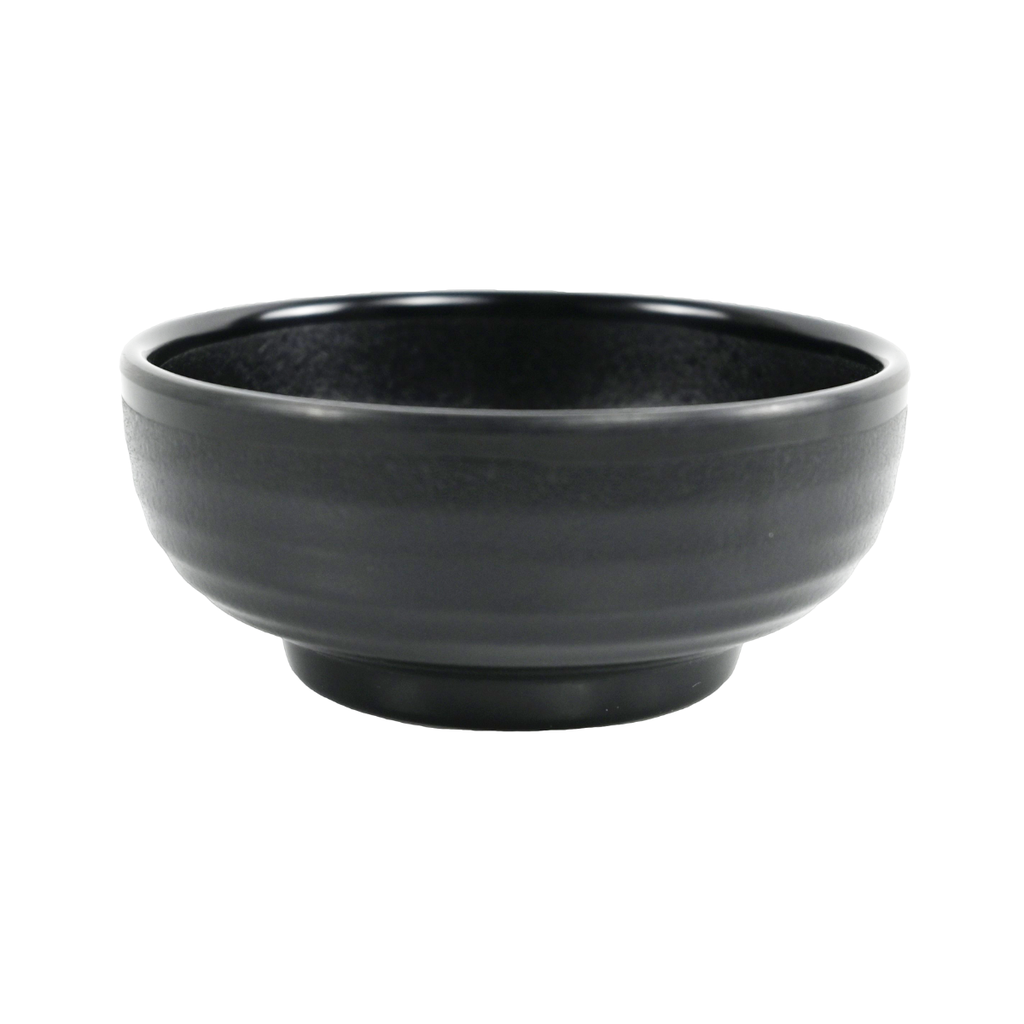 Vague Black Melamine Round Bowl 4.25"