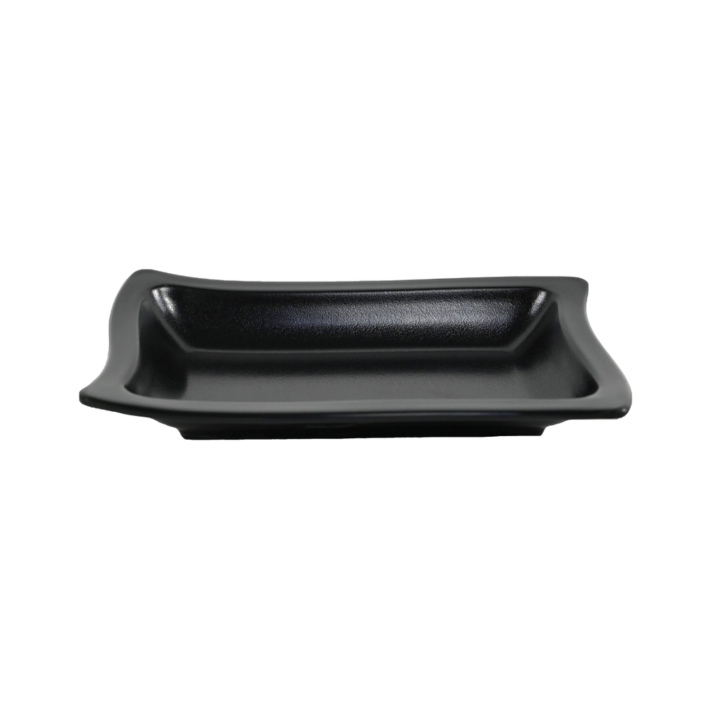 Vague Black Melamine Rectangle Plate 8'' x 5''