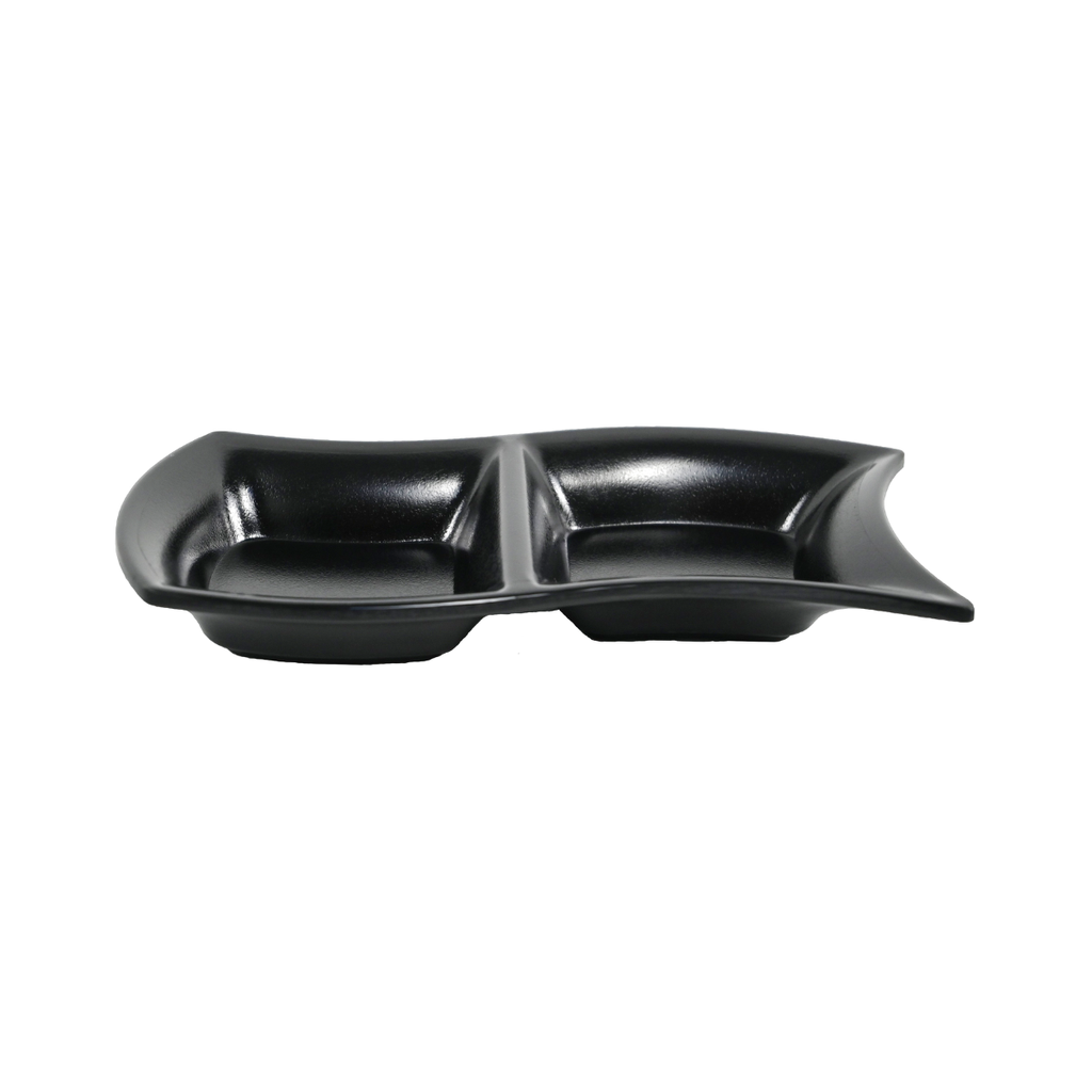 Vague Black Melamine 2-Parts Plate 7.5'' x 4''