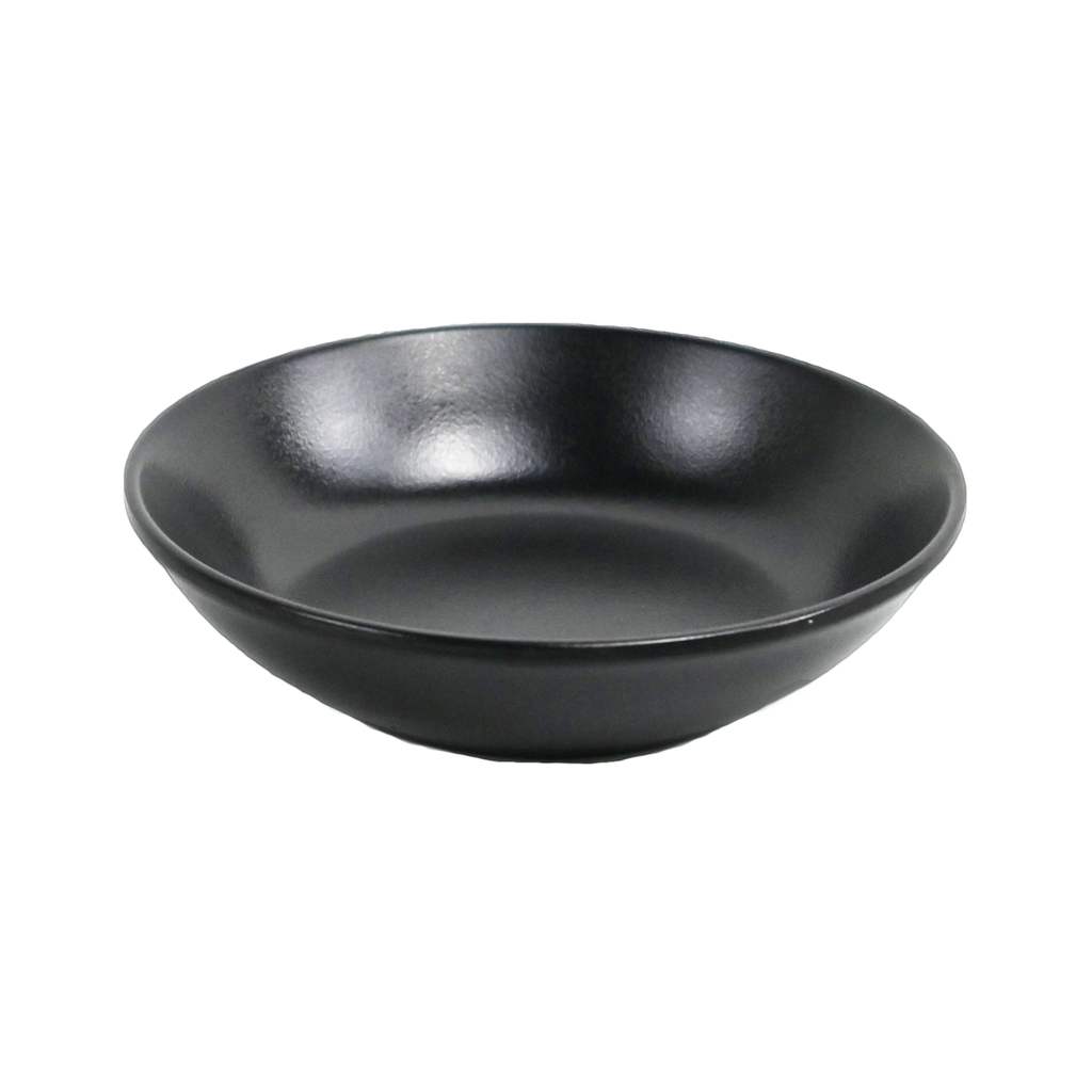 Vague Black Melamine Salt Dish 4"