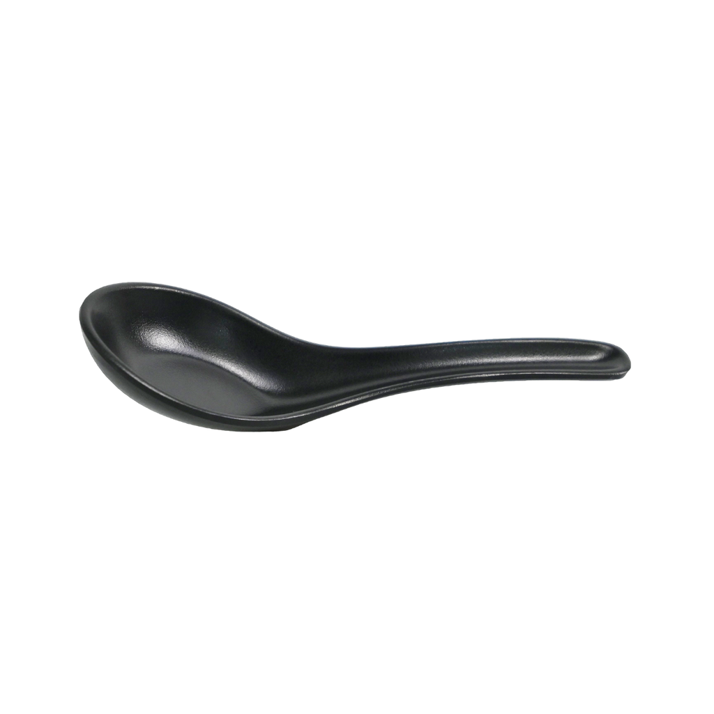 Vague Black Melamine Soup Spoon 5.25"