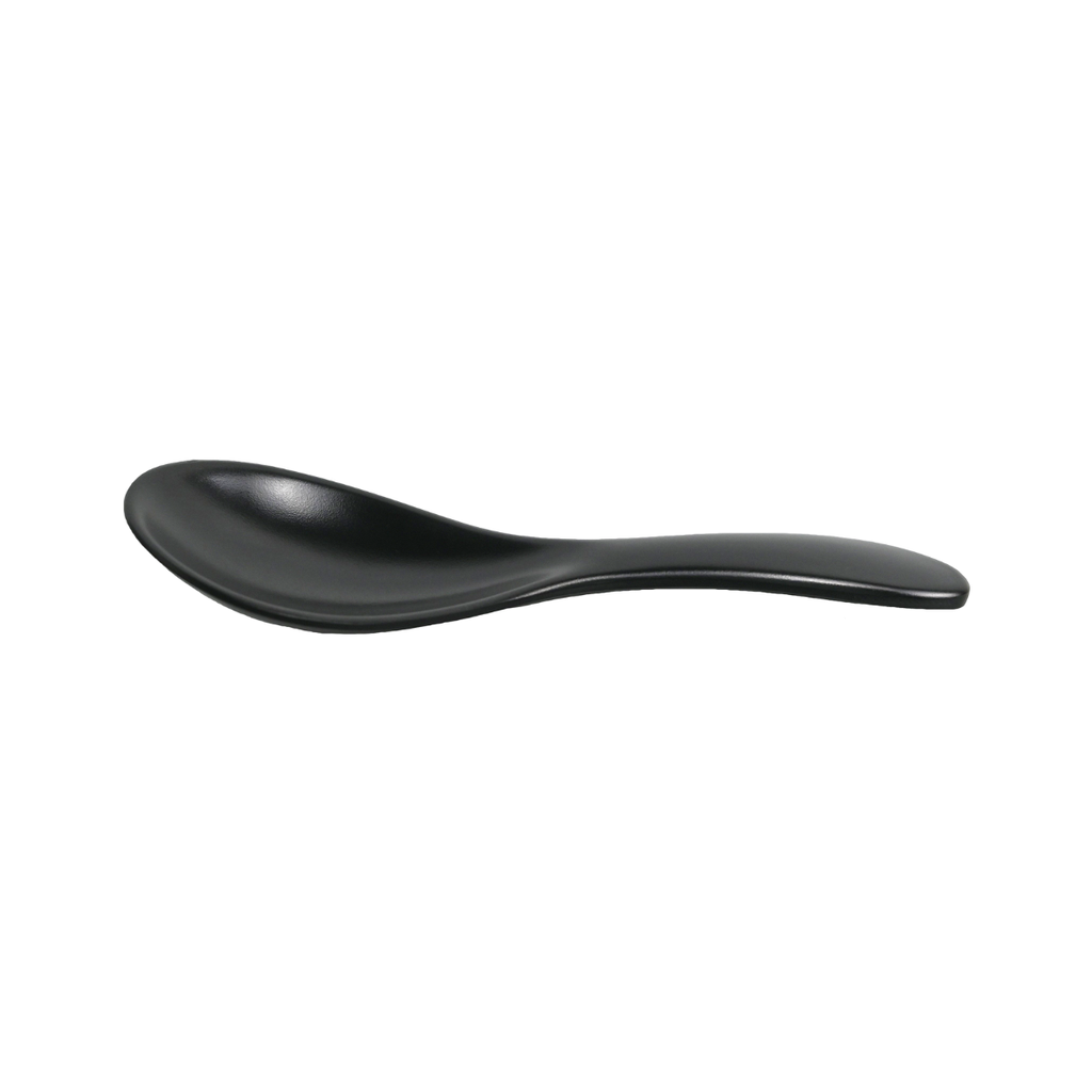 Vague Black Melamine Flat Rice Spoon 8"