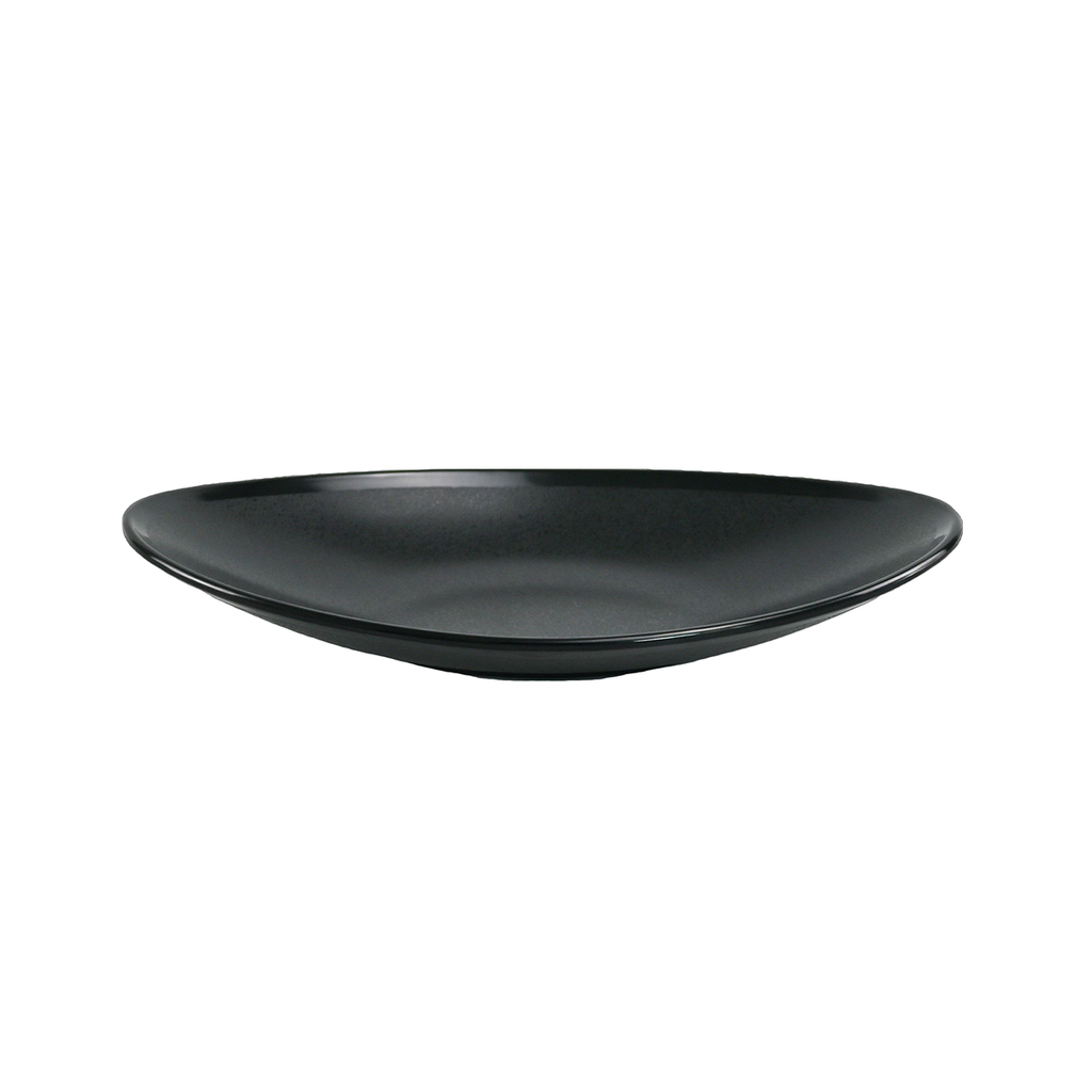Vague Black Melamine Oval Bowl 38 x 19 cm