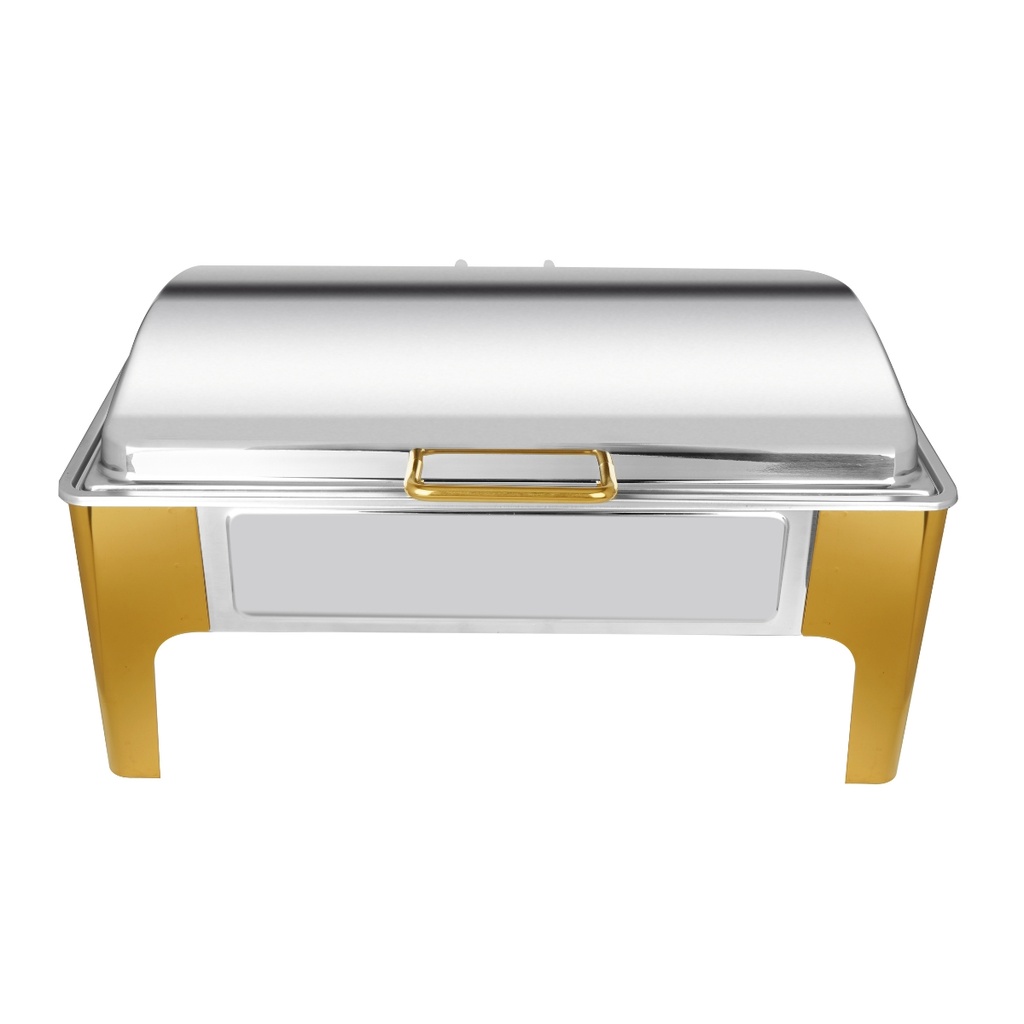 Vague Rectangular Stainless Steel 1/1 Chafing Dish 8.5L Semi Gold