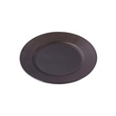 Porceletta Rustic Black Reactive Glaze Porcelain Flat Plate 26 cm / 10"