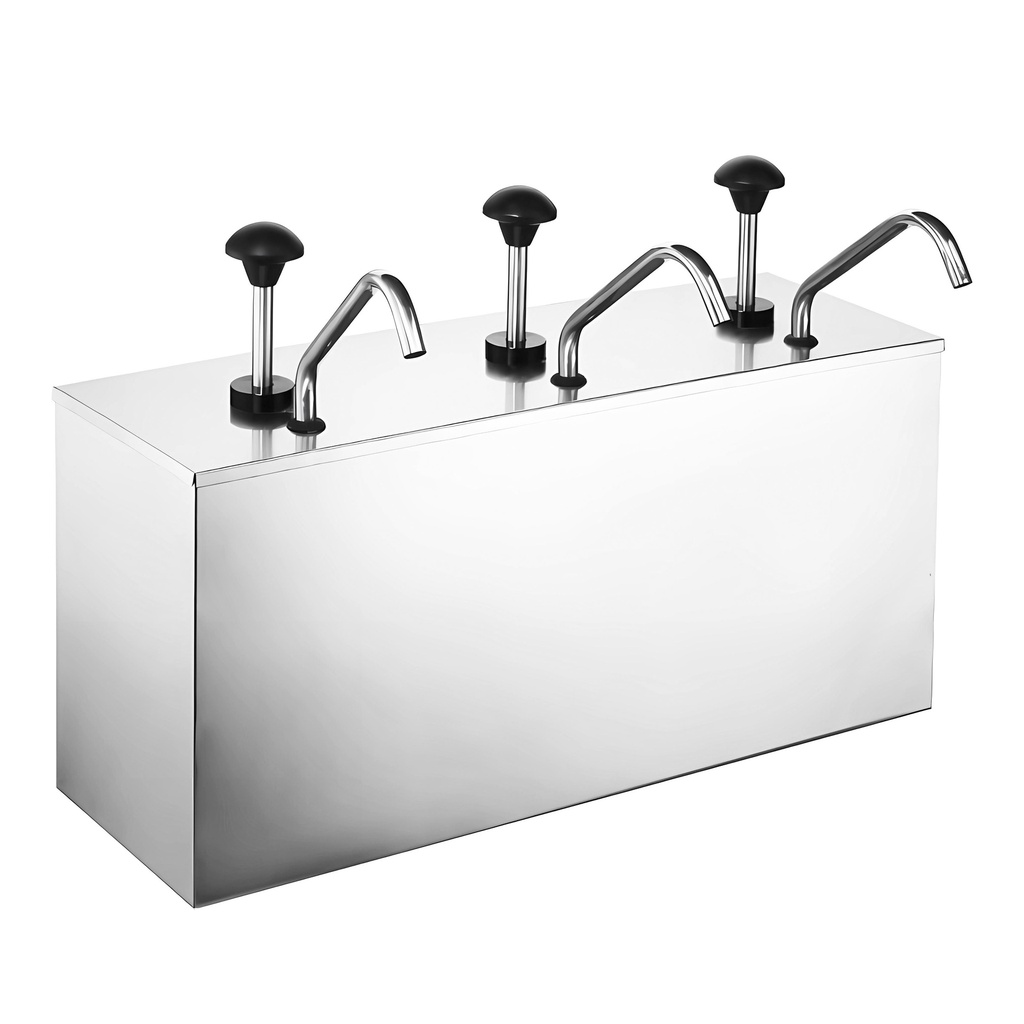 Vague S.Steel Triple Condiment Dispenser 3L