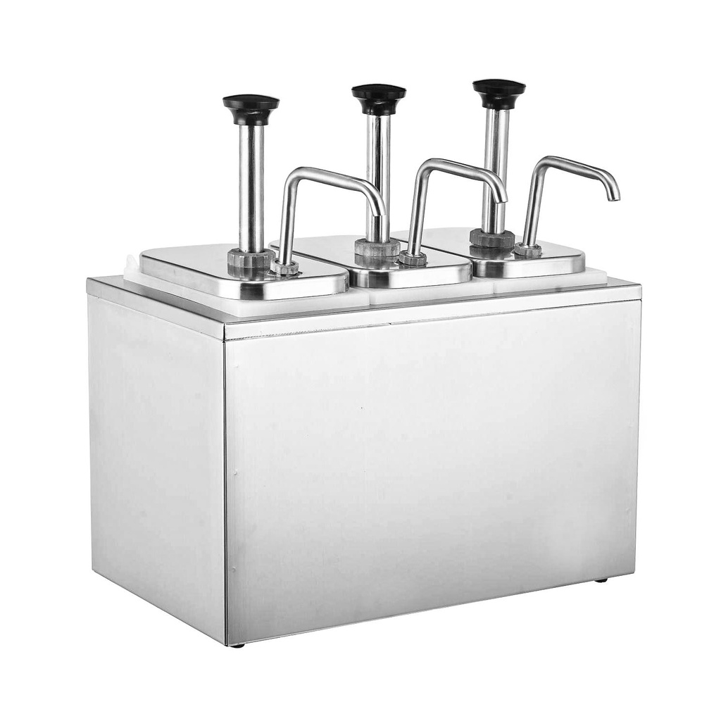 Vague S.Steel Triple Condiment Dispenser 3L