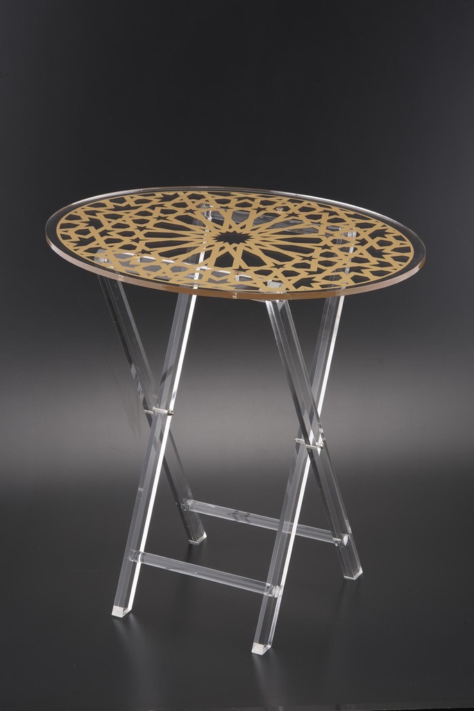 Vague 4 Pcs Table Set W Stand Oval W Gold Printing 50 cm x 40 cm