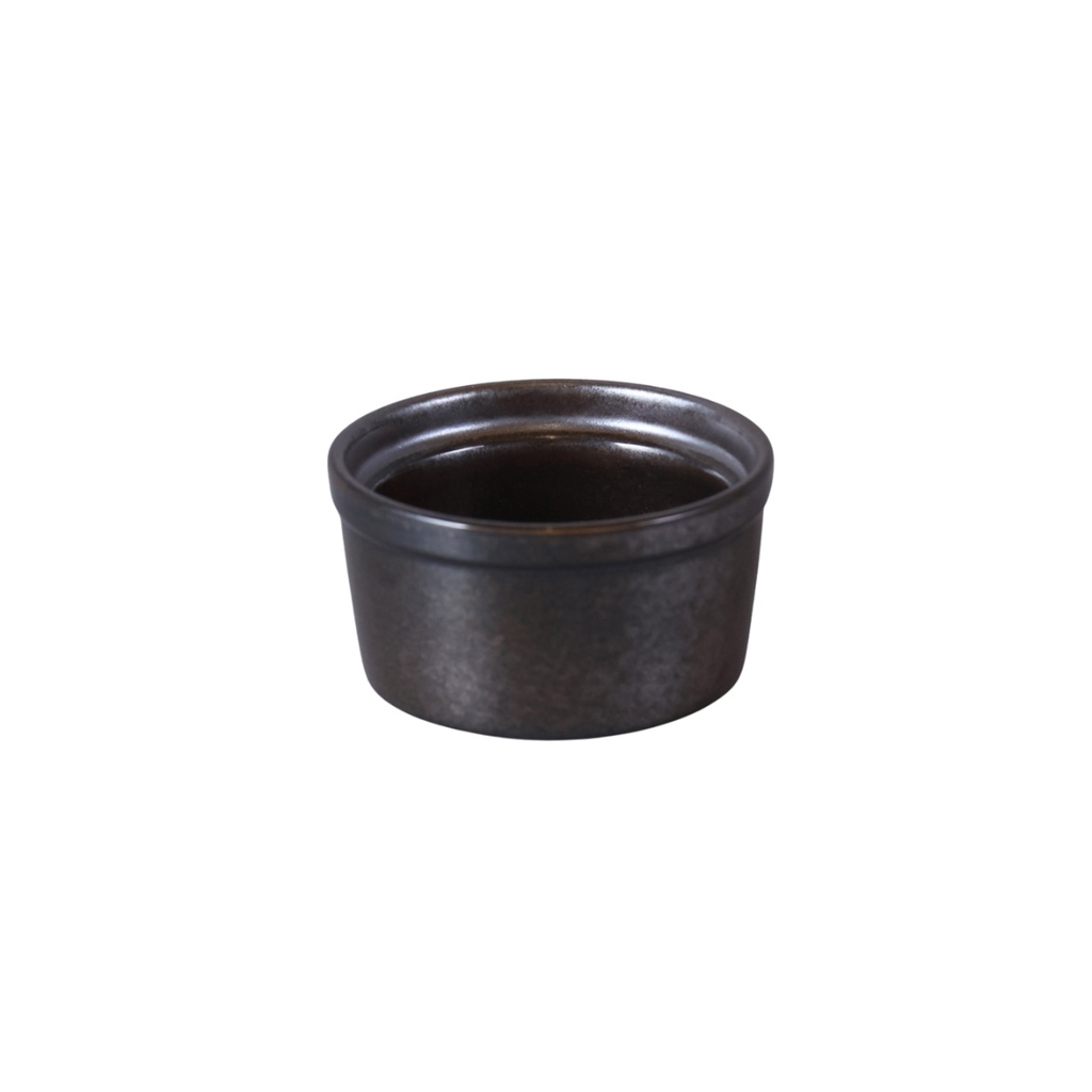 Porceletta Rustic Black Reactive Glaze Porcelain Lined Ramekin 6.8 x 3.5 cm