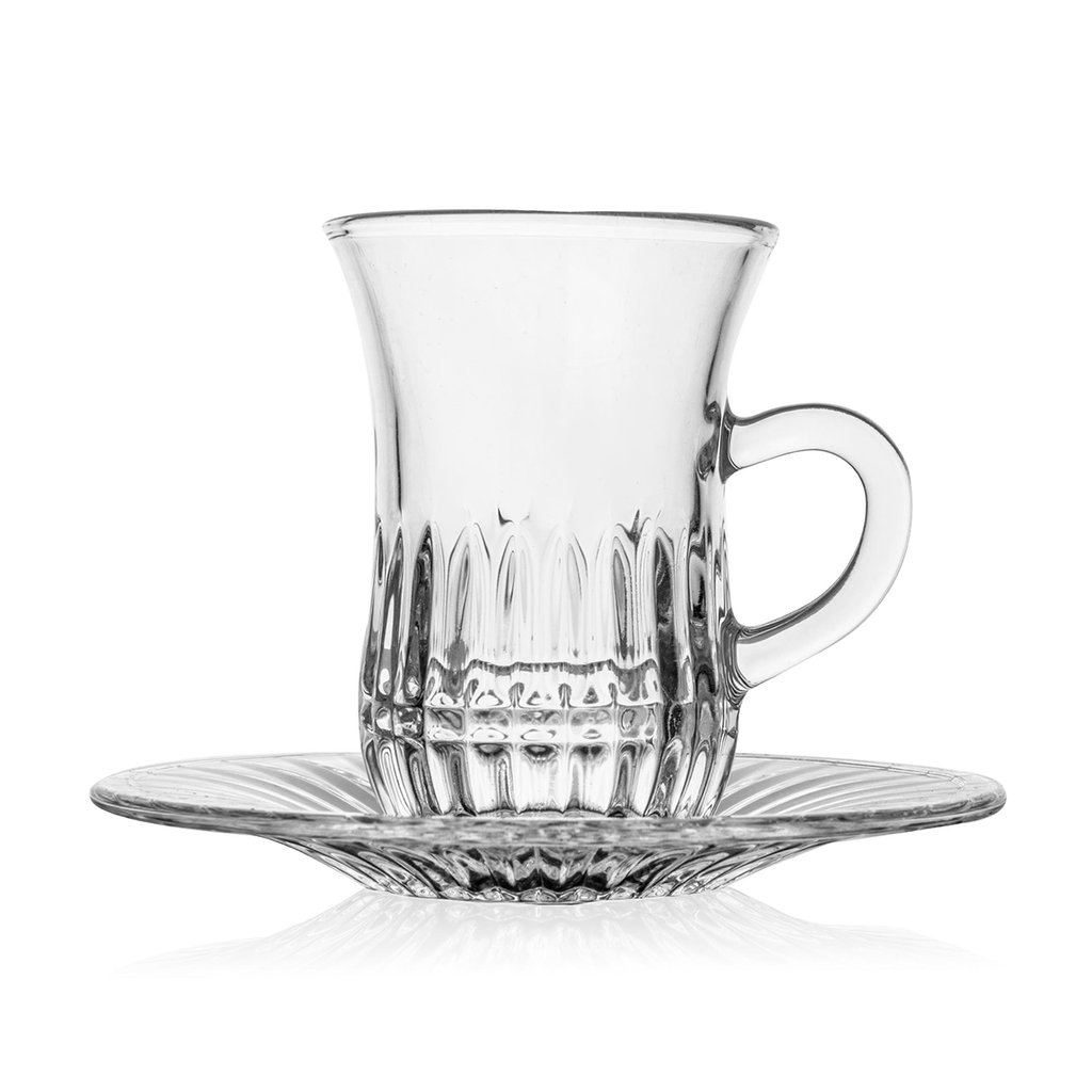 Vague 12 Piece Tea Cups & Saucers Set Stripes