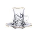 Vague Flashing 12 Piece Tea Cups & Saucers Set with Gold rim