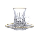 Vague Stirling 12 Piece Tea Cups & Saucers Set with Gold rim