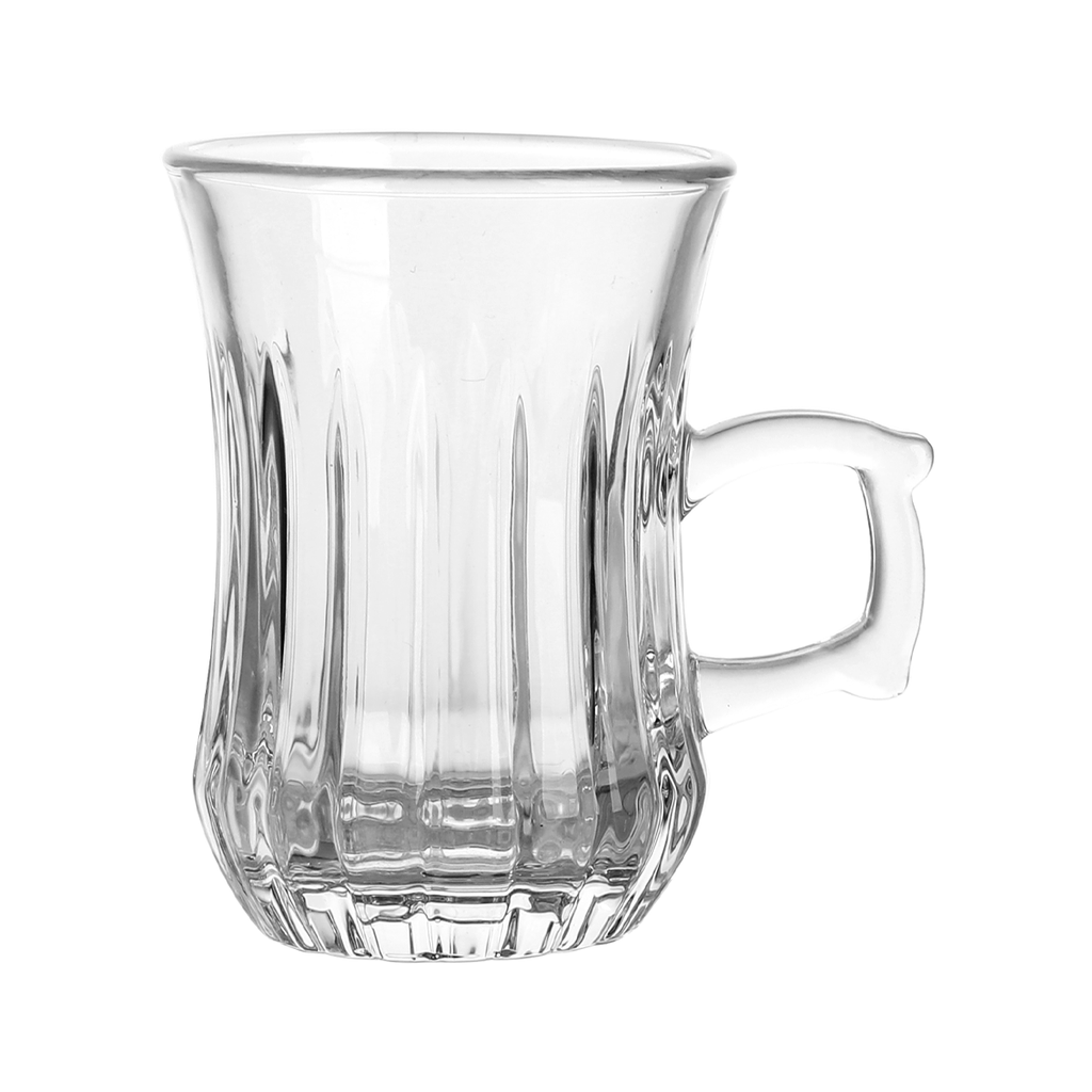 طقم فناجين شاي زجاجية من فاج، 6 قطع، سعة 112 مل، تصميم V10