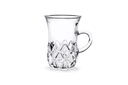Vague Glass Tea Cup Diamond Belly 100 ml 6 Pieces