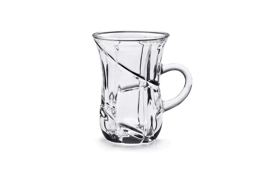 Vague Glass Tea Cup Elegancy Belly 100 ml 6 Pieces