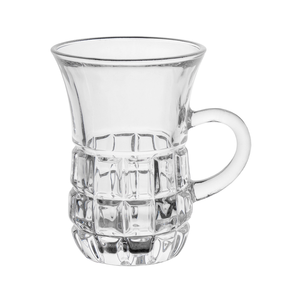 Vague 6 Piece Glass Tea Cup Set 100 ml Belly Ice