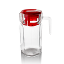 Vague Glass Glass Jug 1.3 Liter Red Lid