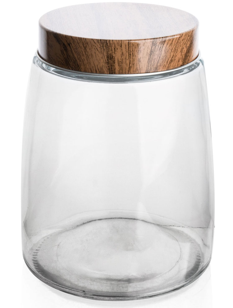 Vague Glass Glass Jar with Lid 1 Liter