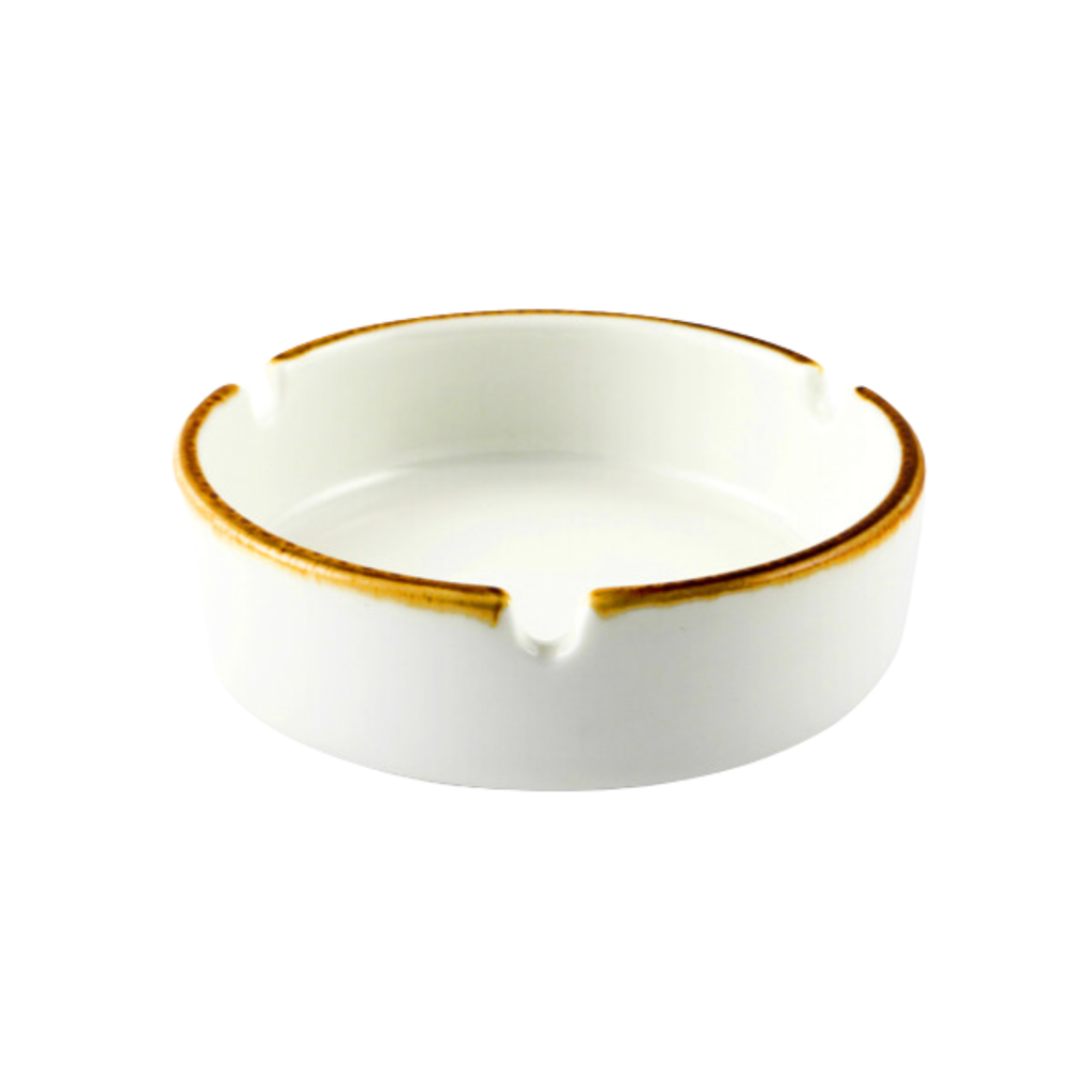 Porceletta Ivory Mocha Porcelain Round Ashtray 10 cm / 4"