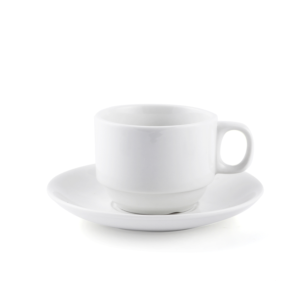 Porceletta Ivory Porcelain Coffee and Tea Cup & Saucer 230 ml
