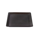 Porceletta Rustic Black Reactive Glaze Porcelain Square Plate 26 x 26 cm