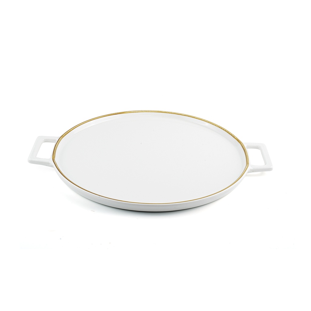 Porceletta Ivory Mocha Porcelain Pizza Plate 26 cm / 10"