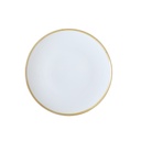 Porceletta Ivory Mocha Rimmed Thin Flat Plate 11"