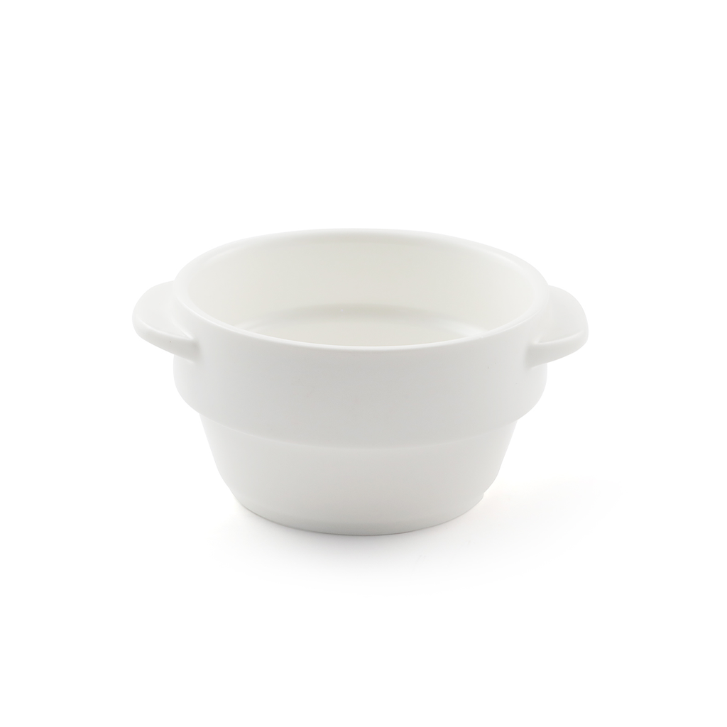 Porceletta Ivory Porcelain Stackable Soup Cup with Handle 4" 12.5 cm