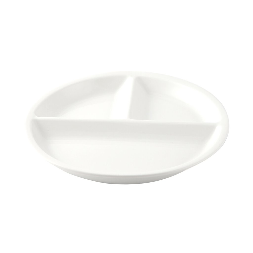 Porceletta Ivory Porcelain 3 Compartments Divider Plate 23x3 cm  / 9"