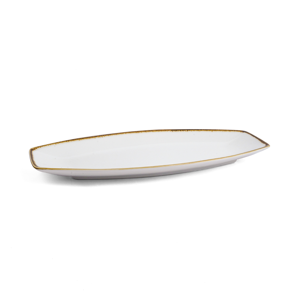 Porceletta Ivory Mocha Porcelain Boat Plate 30 cm / 12"